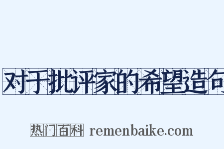对于批评家的希望造句是什么意思的图片
